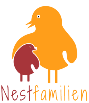 Grafik/ Illustration Mutter-Vogel mit Kind im Nest
